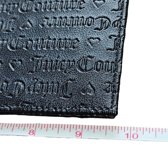 Juicy Couture Furget Me Not wristlet black heart and soul debossed - Picture 6 of 7